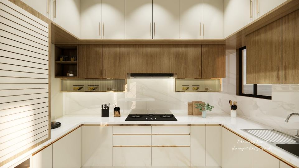 Kitchen front view and some storage