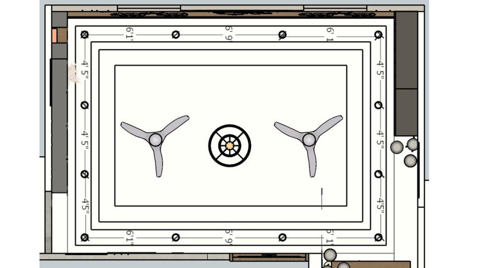 Living room false ceiling view 2d dimension
