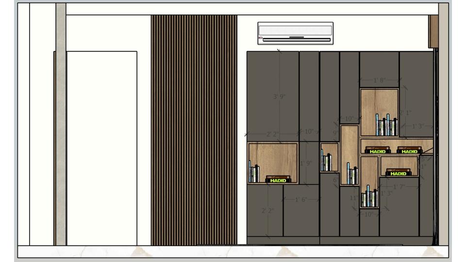 Living room showing sitting area and  some storage unit 2d dimensions