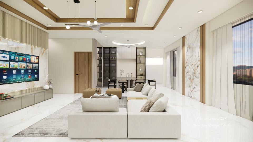 Living area to dining area view