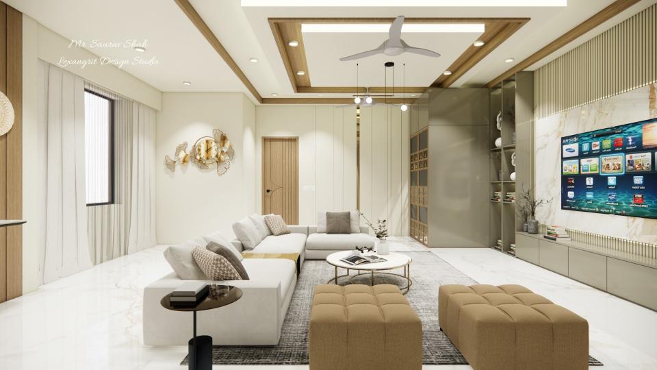 Living seating area to entrance door view