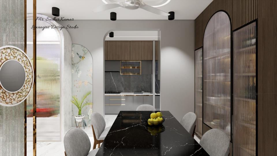 Black marble dinning table