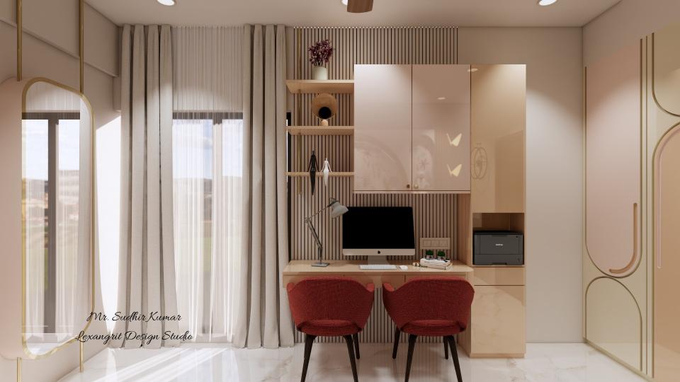 study unit in kids bedroom