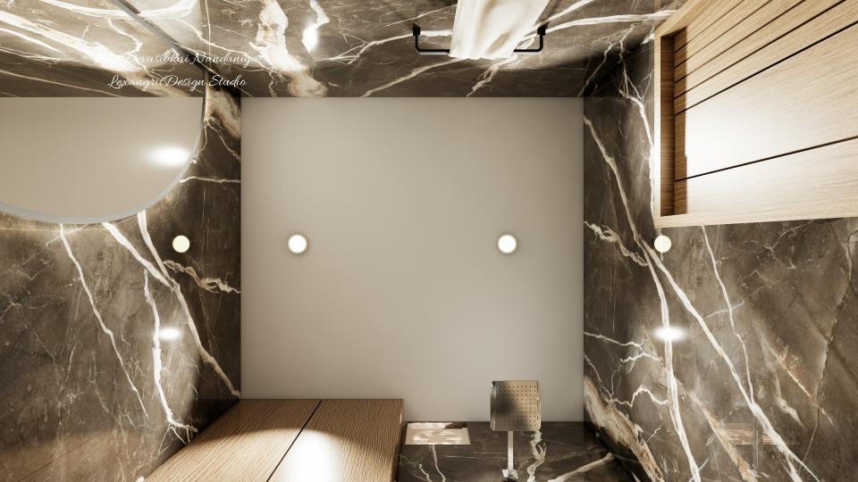 In this image we can see plain ceiling with ceiling lights accordingly