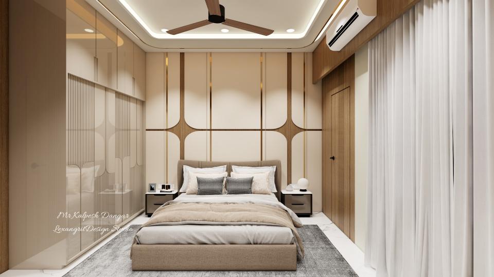 Beautiful Golden strip bed back design