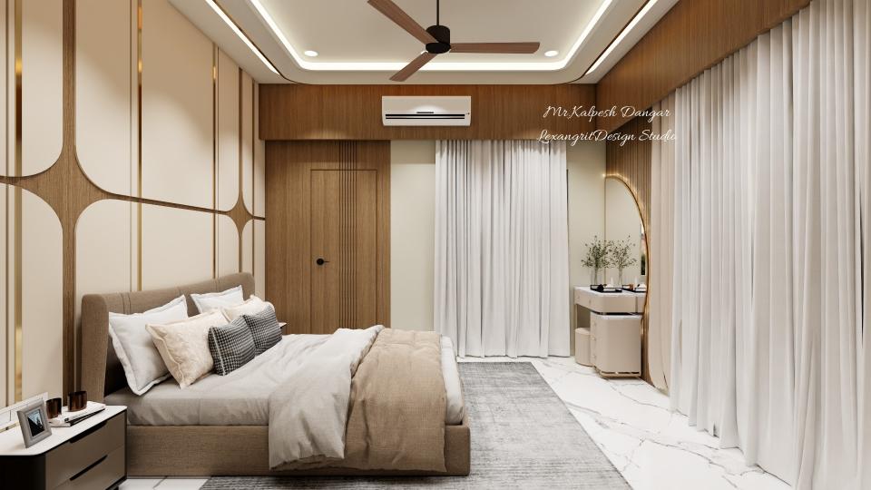 Concealed door with single pelmet for window, ac on pelmet frame