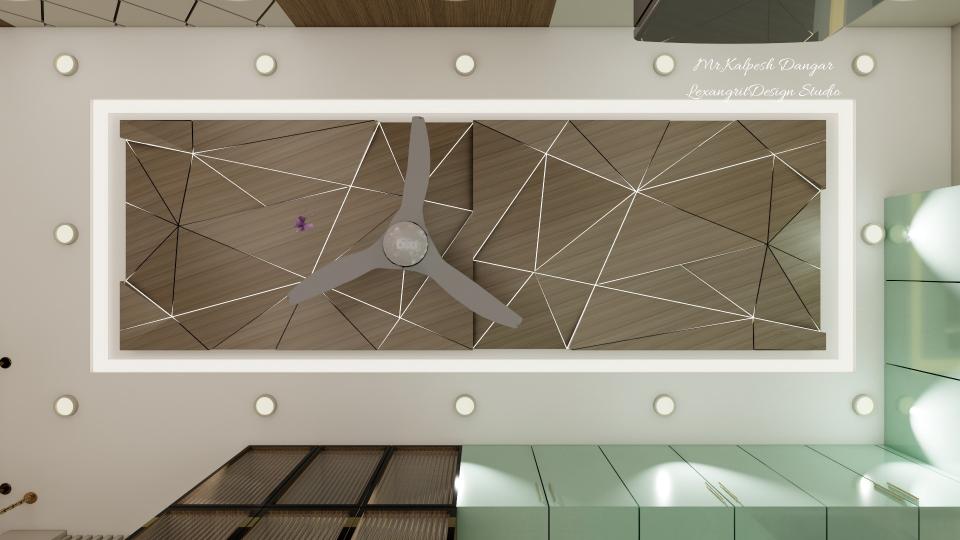 Dinning and kitchen architechtural wooden ceiling