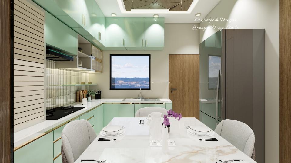 From dinning to kitchen