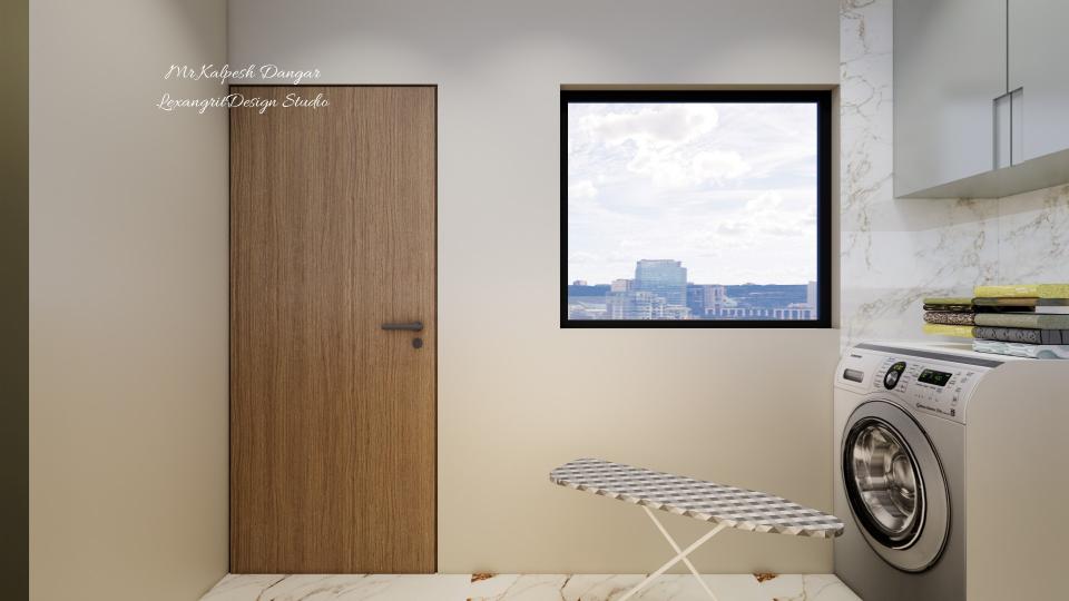 Wash balcony with washing machine