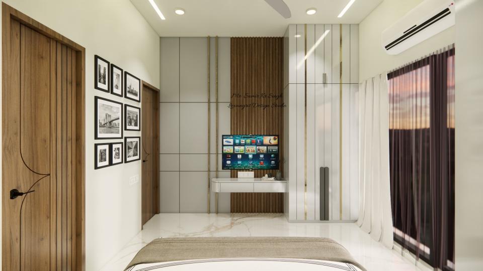 Bedroom tv with wardeobe design