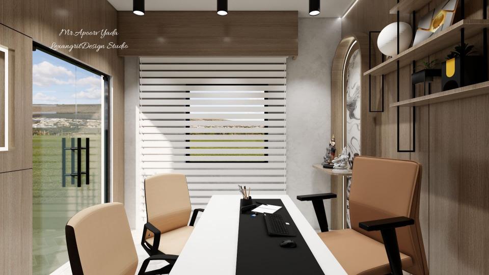 boss cabin passage with window blind