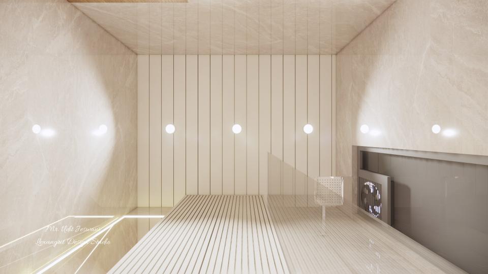 Pvc ceiling with beige finish for ceiling with recessed lights