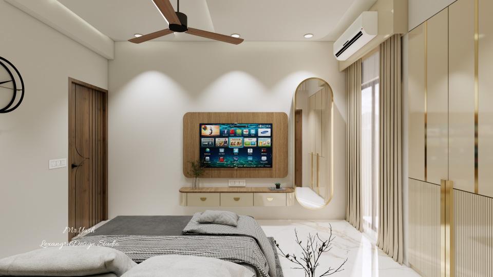 Bedroom wooden TV unit