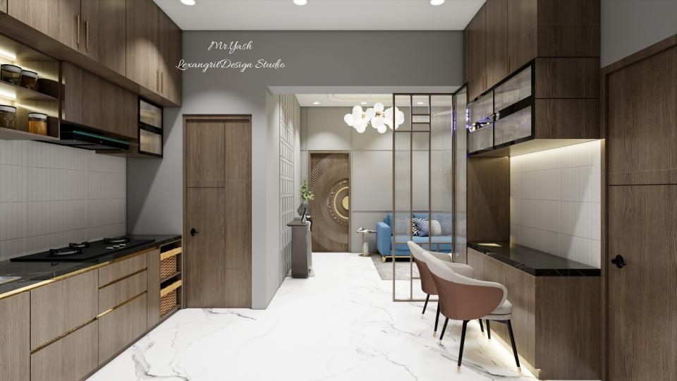 Dining to main door design view