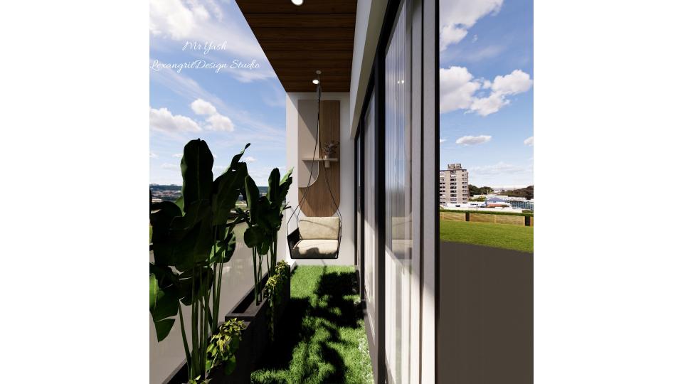 green eco friendly balcony with jhula