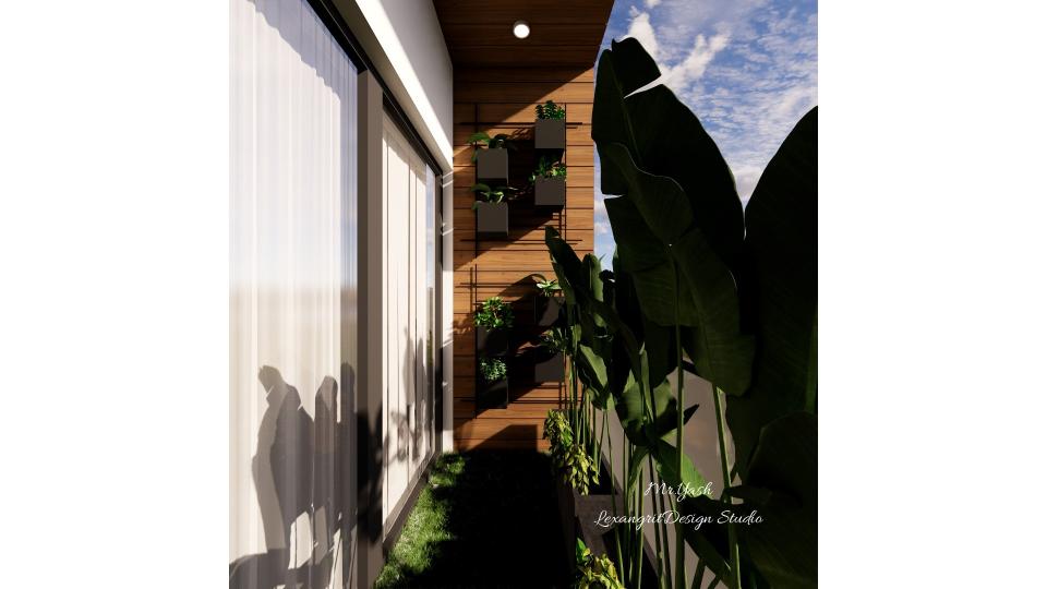 green eco friendly balcony wooden cladding wall