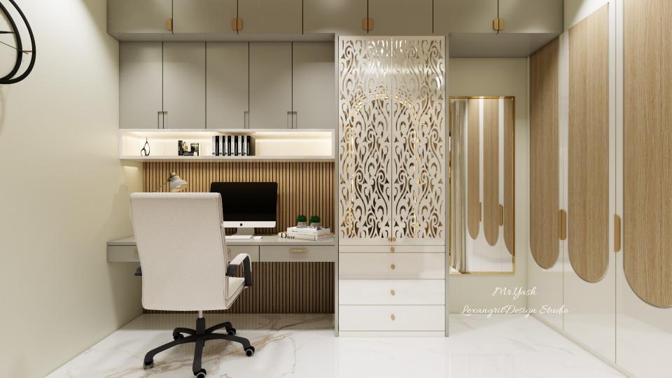 Study table with puja unit