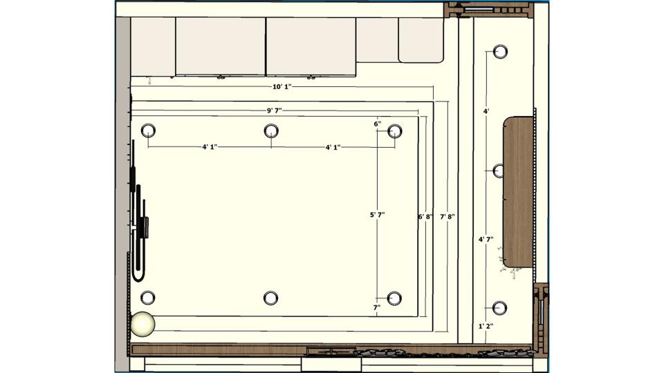 False ceiling view 2d dimension