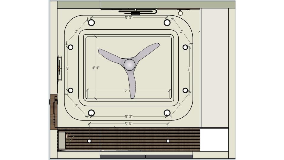 Bedroom false ceiling view  2d dimensions